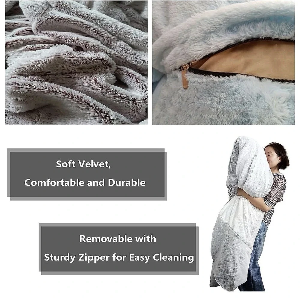 Giant Bean Bag Chair Cover(No Filler),Oversized round Soft Fluffy PV Velvet Wash